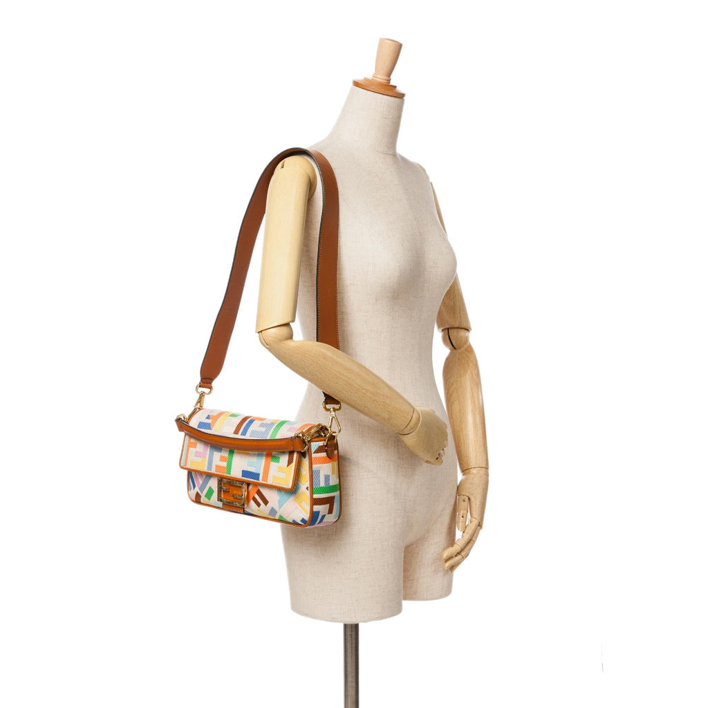 Fendi Zucca Embroidered Canvas Baguette Satchel (SHG-xxhsTe)