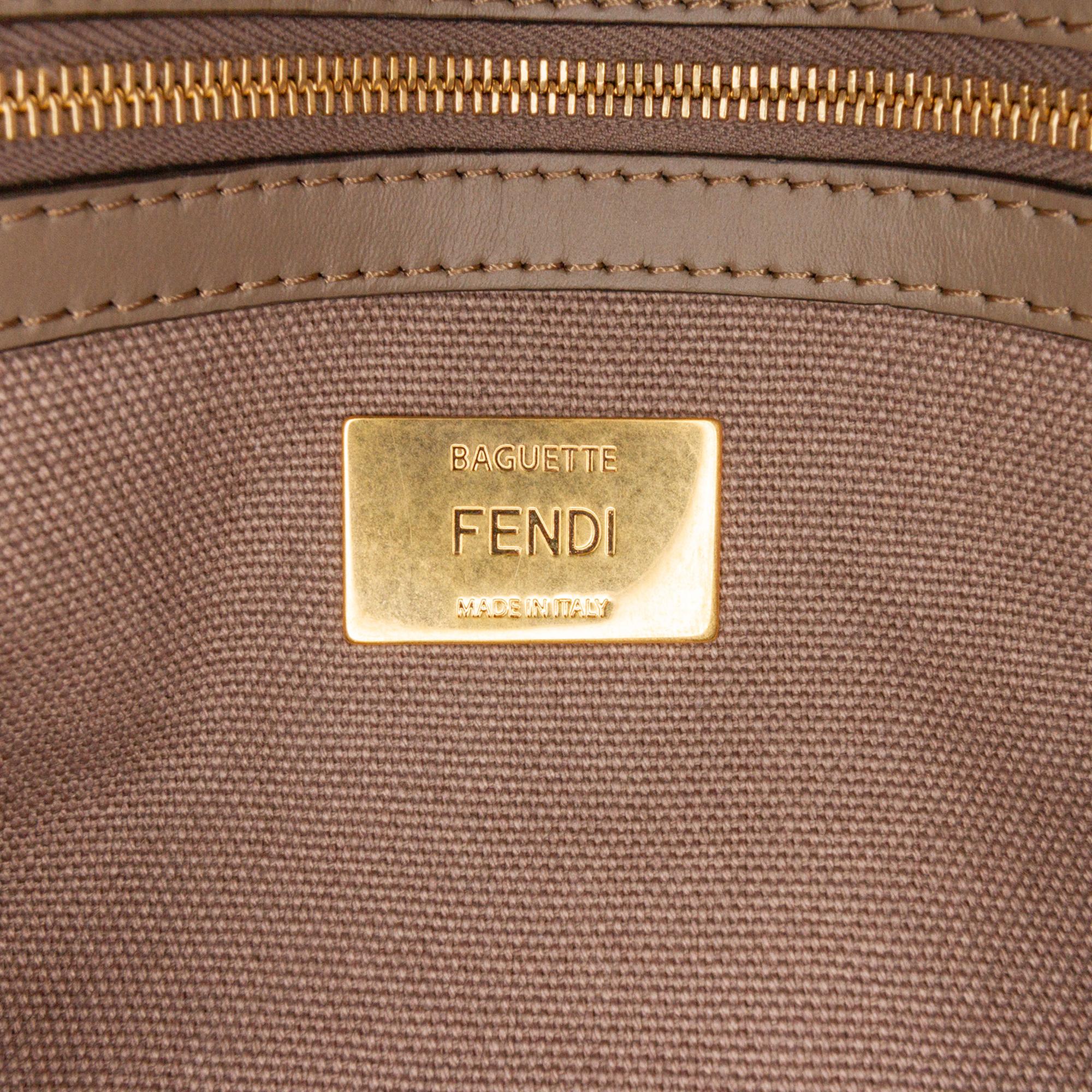 Fendi Zucca Embroidered Canvas Baguette Satchel (SHG-iv4LJh)