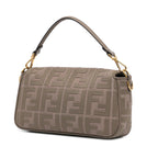 Fendi Zucca Embroidered Canvas Baguette Satchel (SHG-iv4LJh)