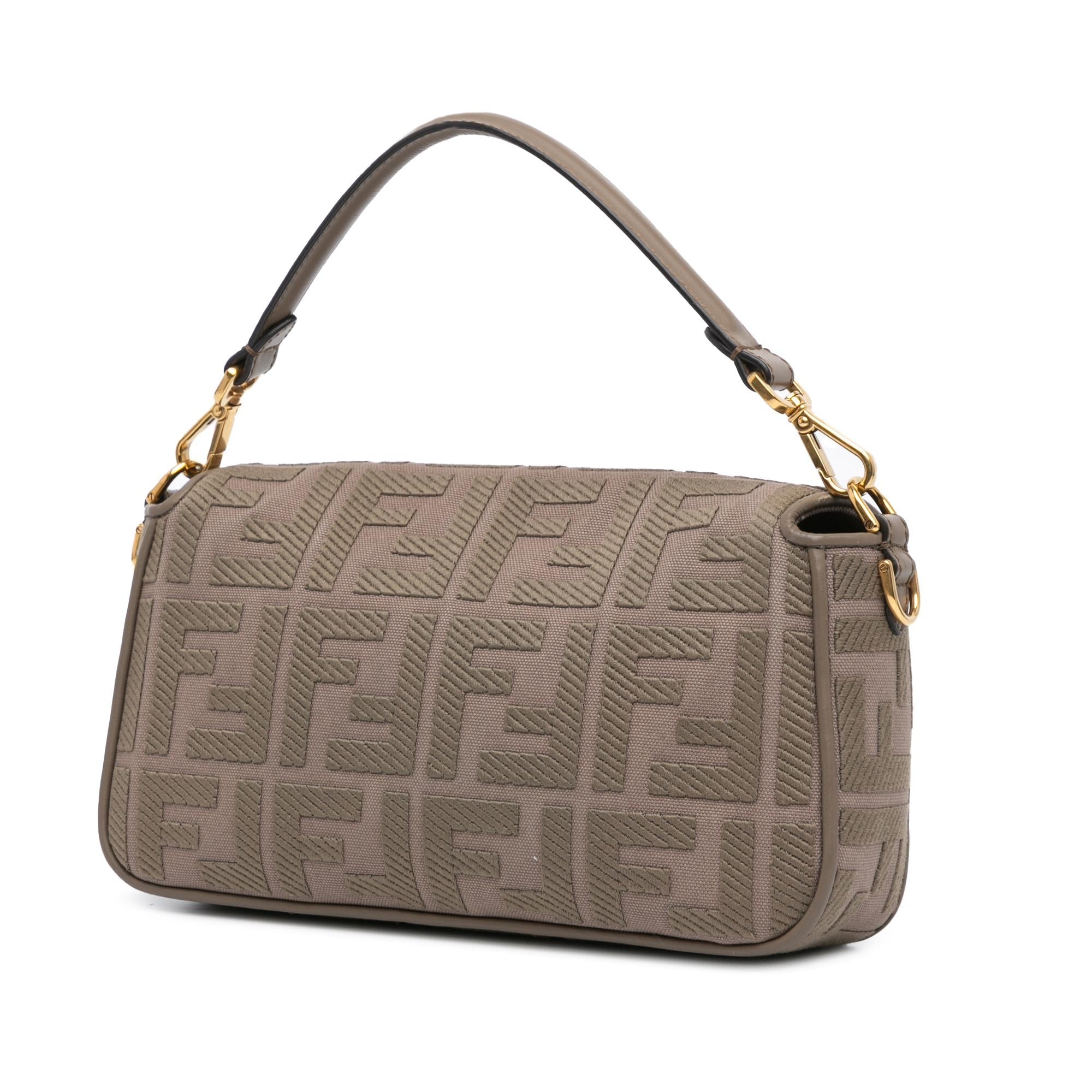 Fendi Zucca Embroidered Canvas Baguette Satchel (SHG-iv4LJh)