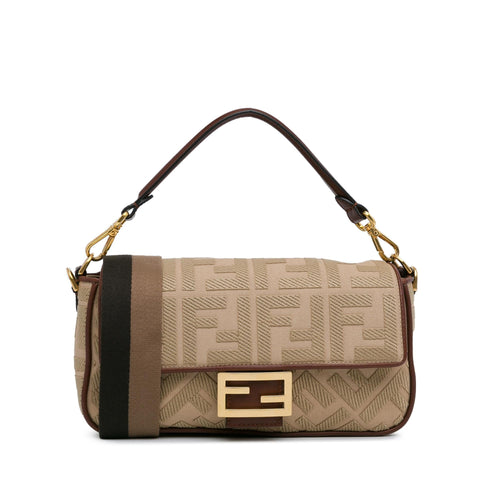Fendi Zucca Embroidered Canvas Baguette Satchel (SHG-ydAAzr)
