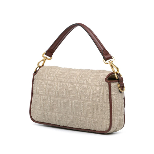 Fendi Zucca Embroidered Canvas Baguette Satchel (SHG-mIE6q3)
