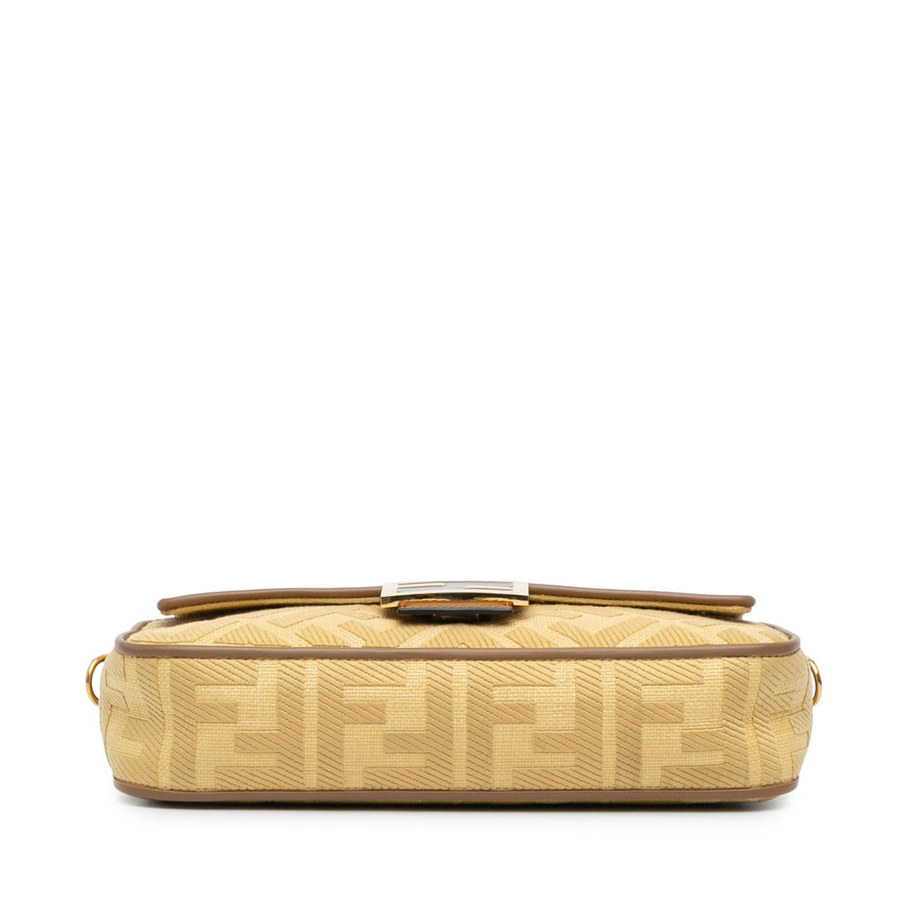 Fendi Zucca Embroidered Canvas Baguette Satchel