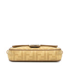 Fendi Zucca Embroidered Canvas Baguette Satchel