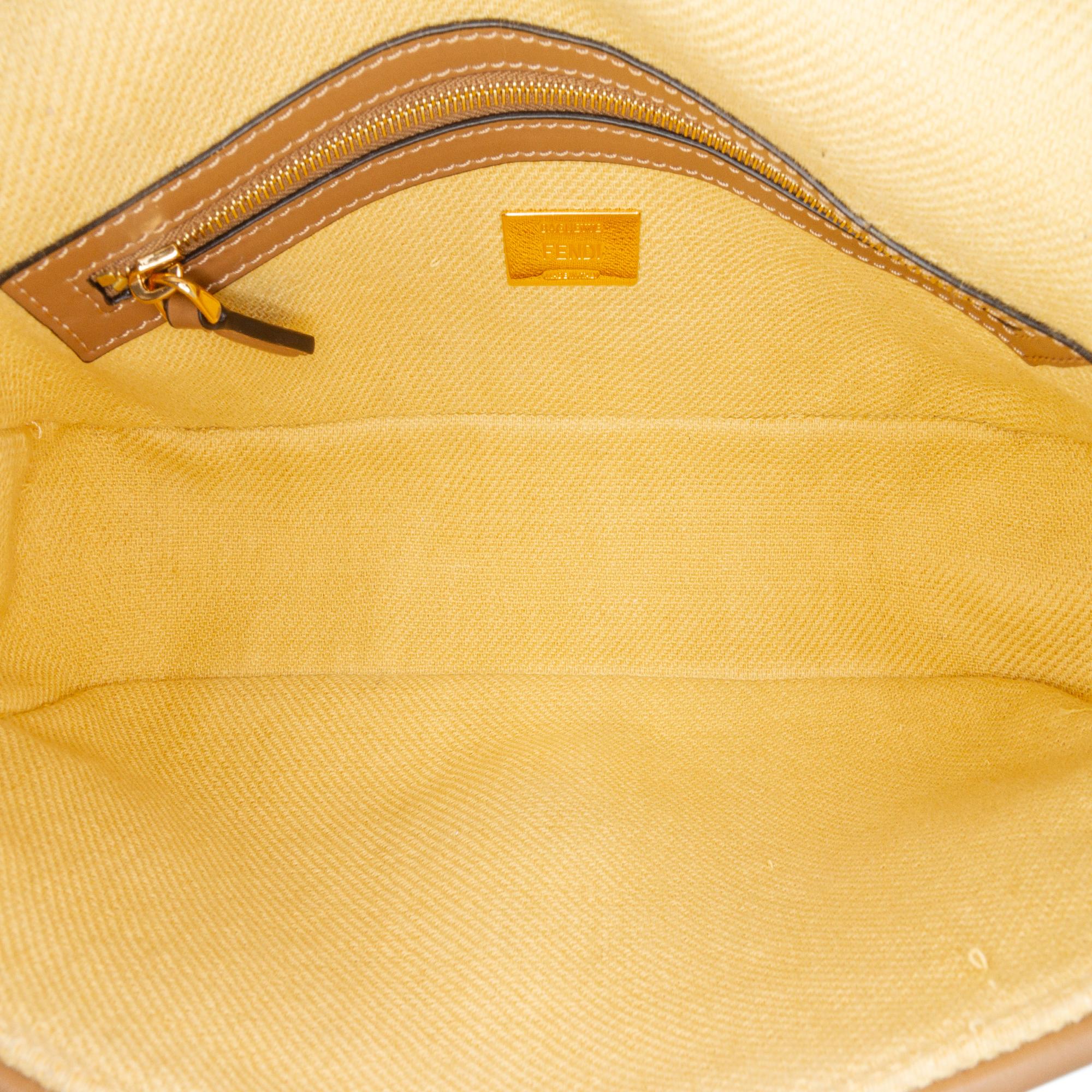 Fendi Zucca Embroidered Canvas Baguette Satchel
