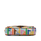 Fendi Zucca Embroidered Canvas Baguette Satchel