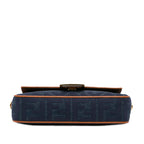 Fendi Zucca Embroidered Denim Baguette Satchel (SHG-oiAEAB)