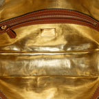 Fendi Zucca Embroidered Denim Baguette Satchel (SHG-oiAEAB)