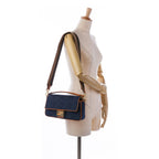 Fendi Zucca Embroidered Denim Baguette Satchel (SHG-oiAEAB)