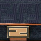 Fendi Zucca Embroidered Denim Baguette Satchel (SHG-U0Rmi7)