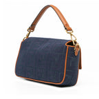 Fendi Zucca Embroidered Denim Baguette Satchel (SHG-U0Rmi7)