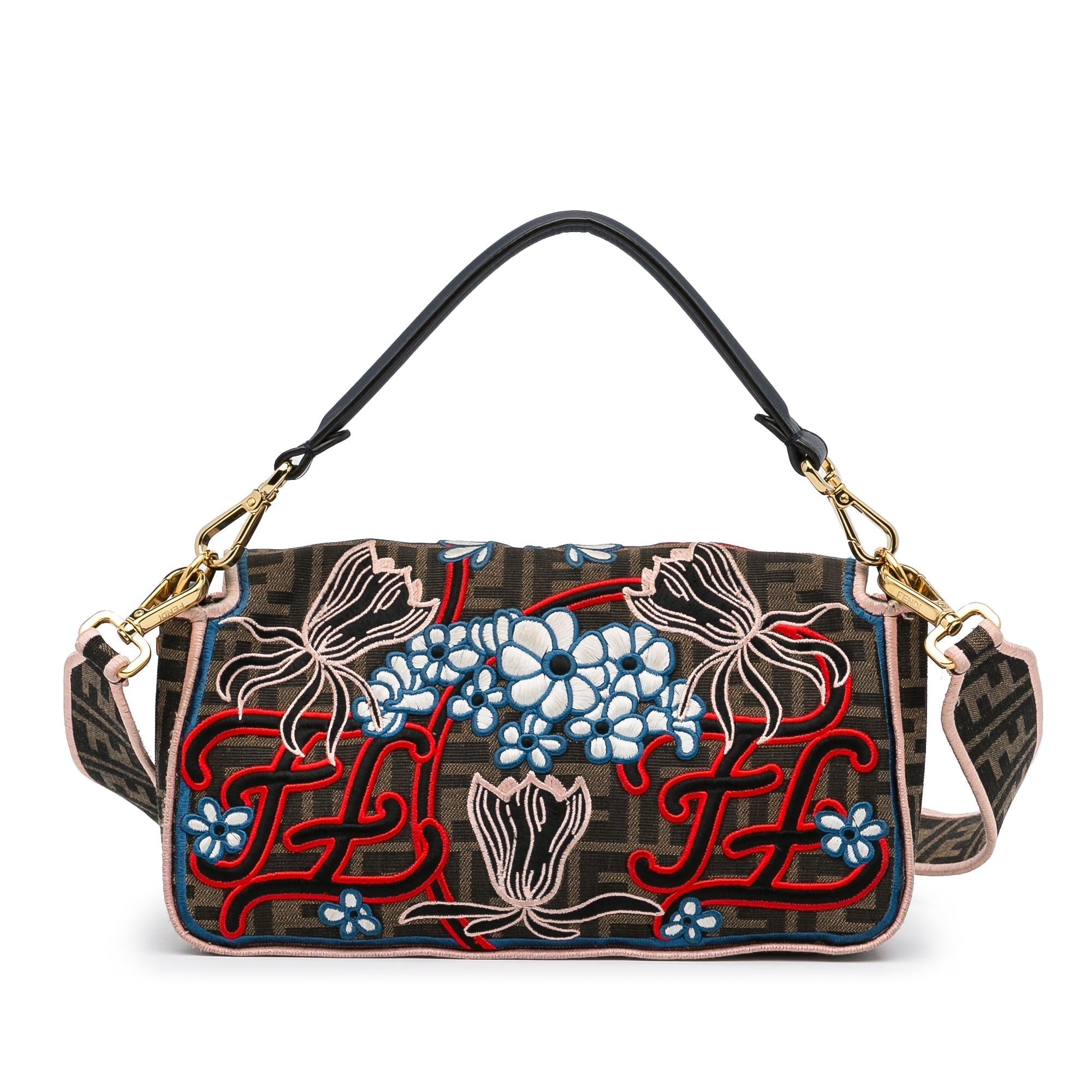 Fendi Zucca Embroidered Karligraphy Baguette (SHG-tbdDOJ)