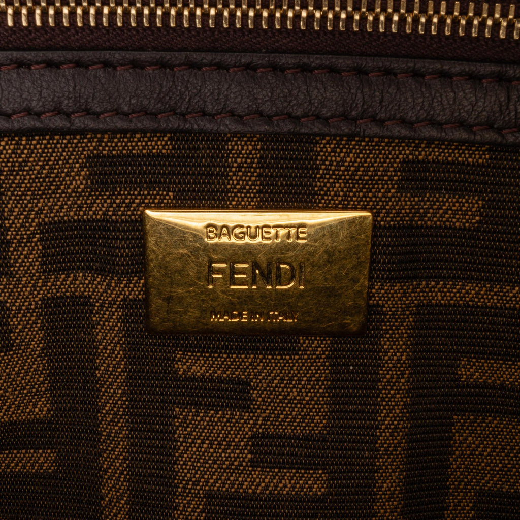 Fendi Zucca Embroidered Karligraphy Baguette (SHG-tbdDOJ)