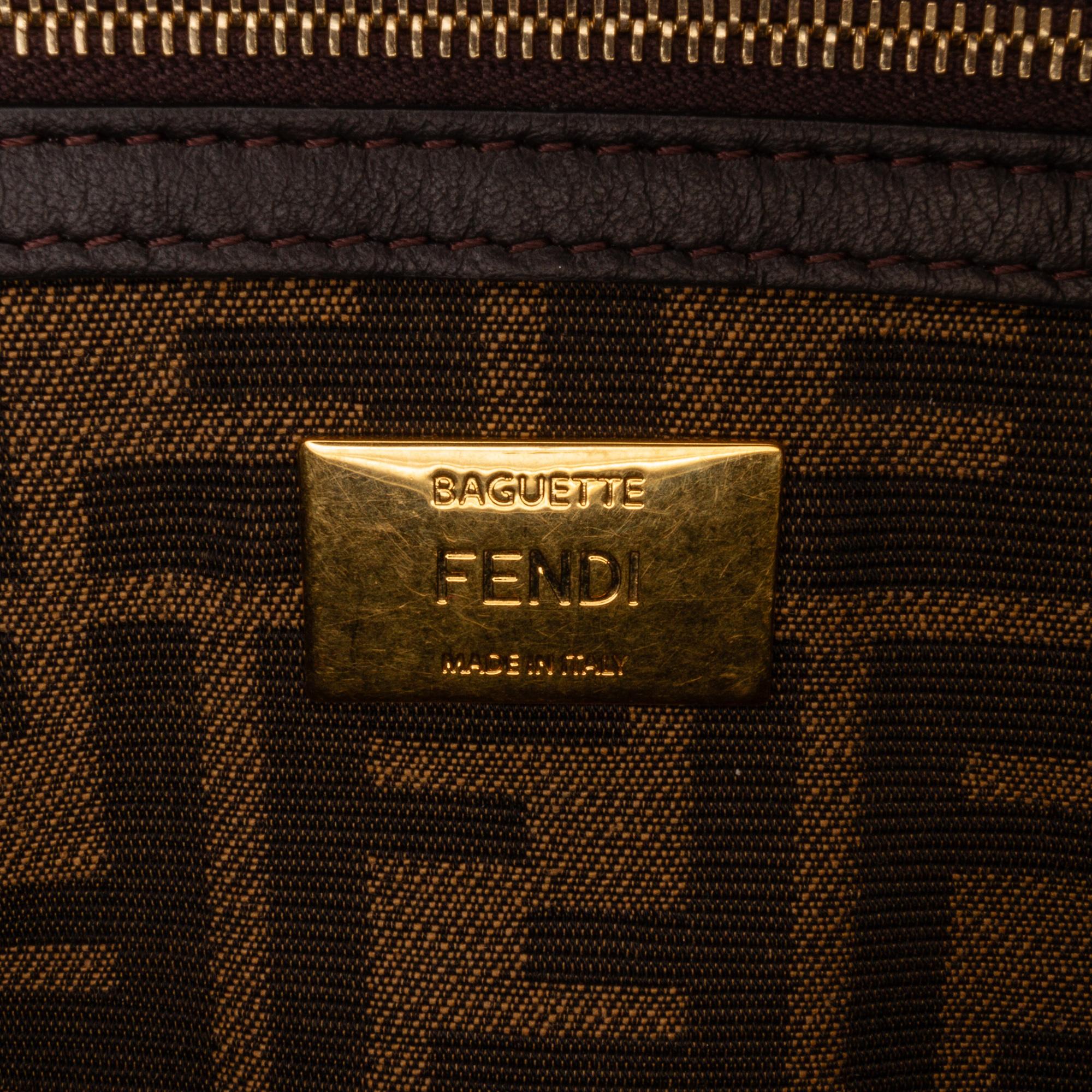 Fendi Zucca Embroidered Karligraphy Baguette (SHG-tbdDOJ)