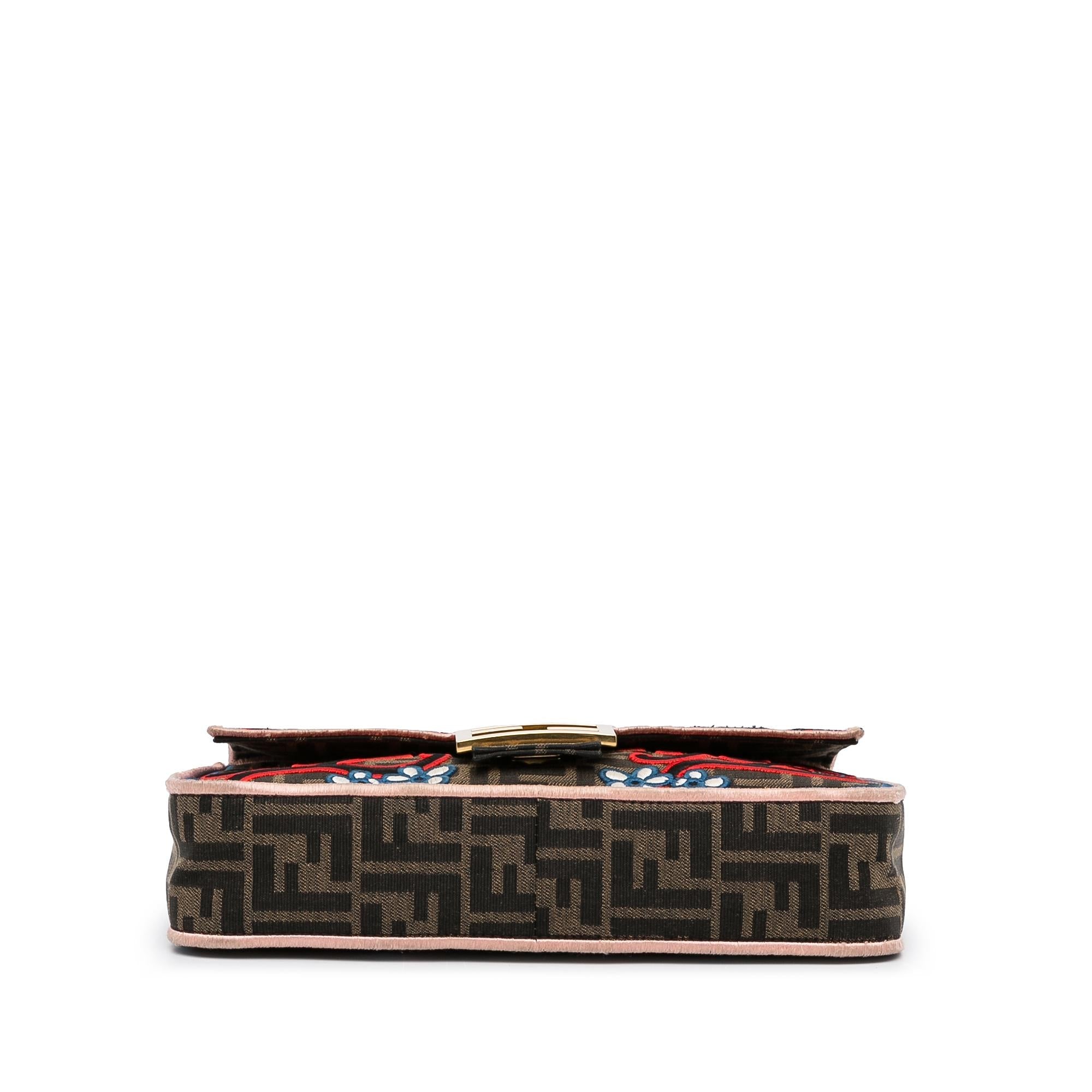 Fendi Zucca Embroidered Karligraphy Baguette (SHG-tbdDOJ)