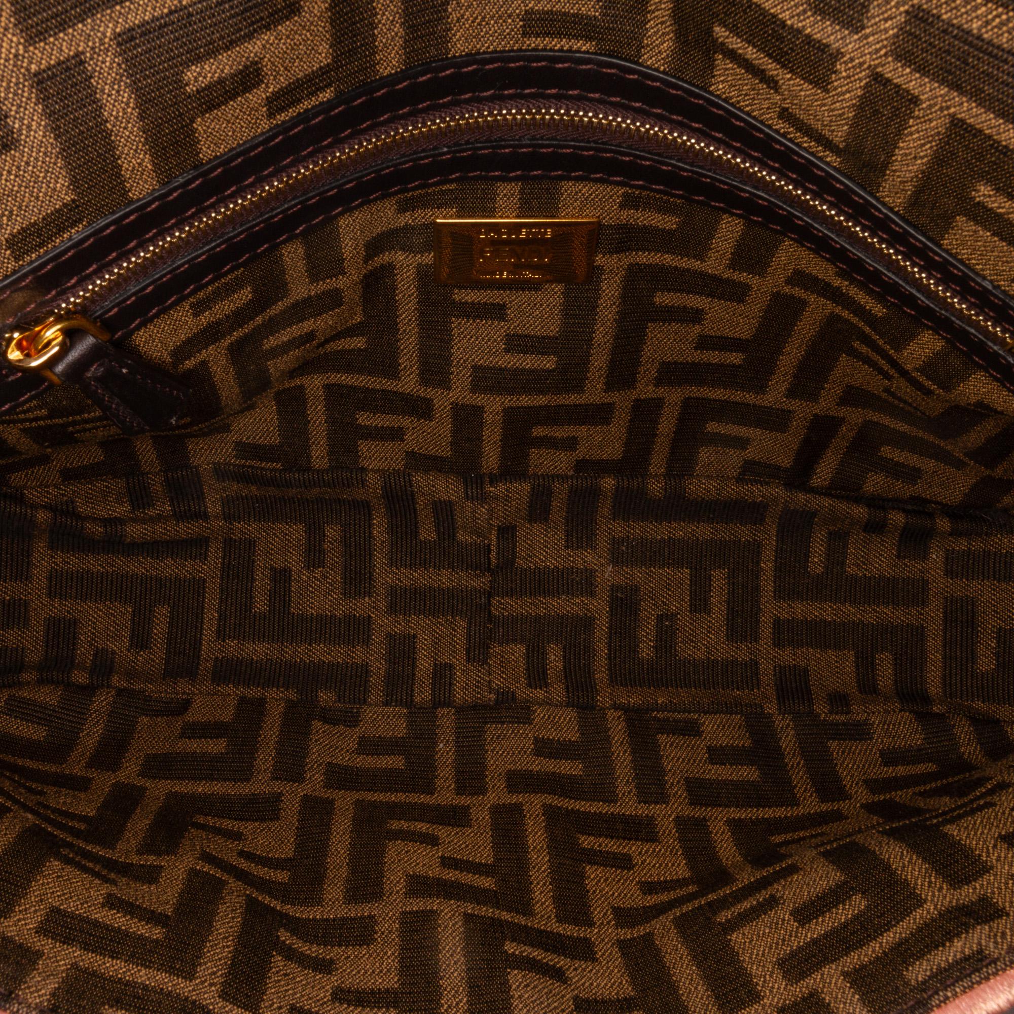 Fendi Zucca Embroidered Karligraphy Baguette (SHG-tbdDOJ)