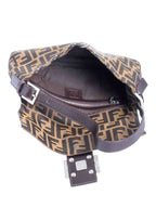 Fendi Zucca Flap Pochette Bag Brown
