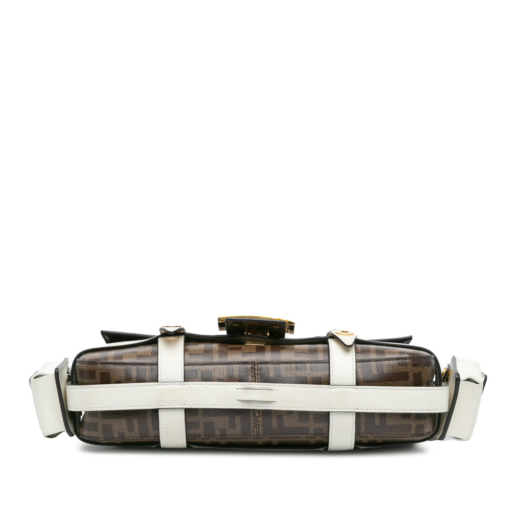 Fendi Zucca Glazed Fabric Cage Baguette Satchel (SHG-9B1AOo)