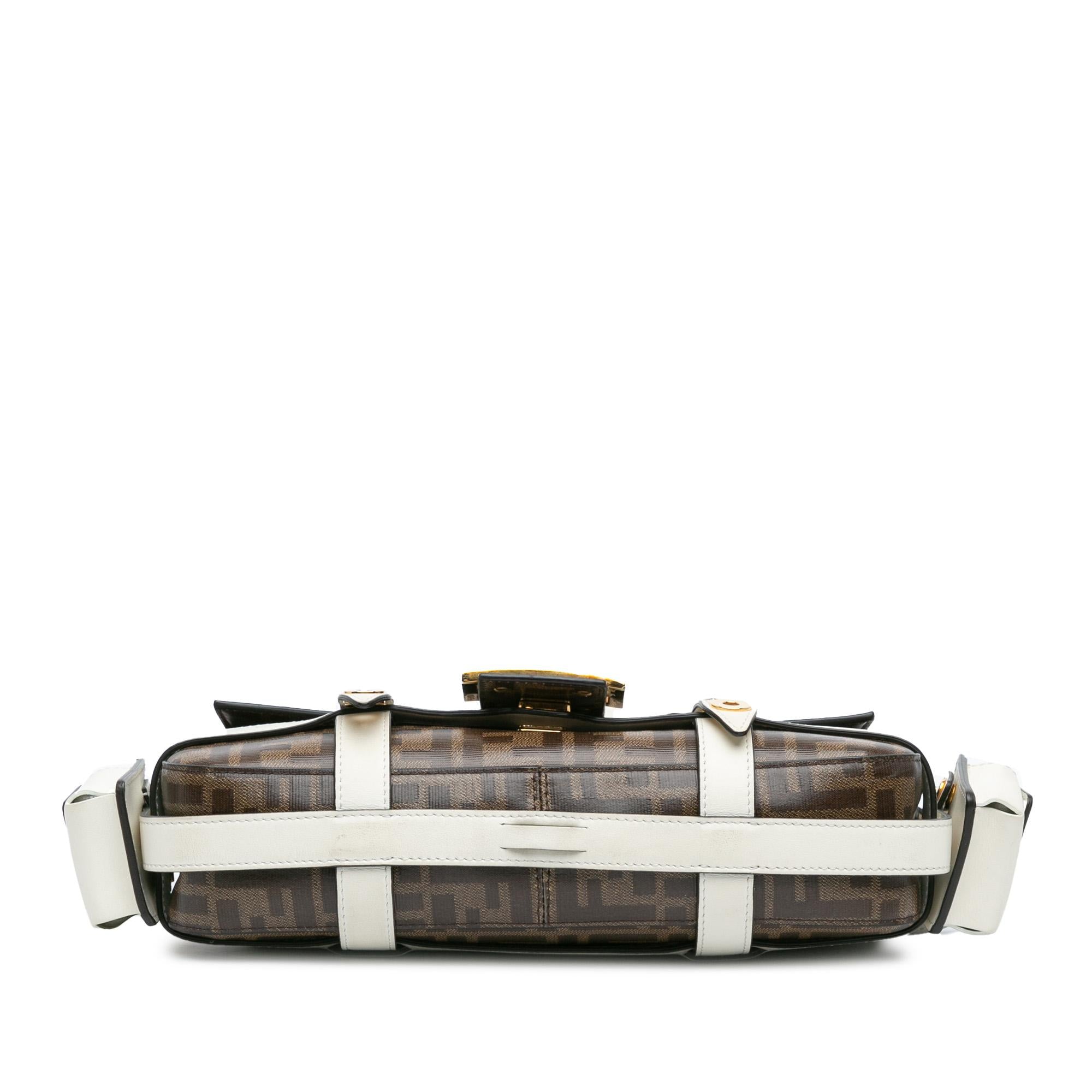 Fendi Zucca Glazed Fabric Cage Baguette Satchel (SHG-9B1AOo)