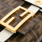 Fendi Zucca Glazed Fabric Cage Baguette Satchel (SHG-9B1AOo)