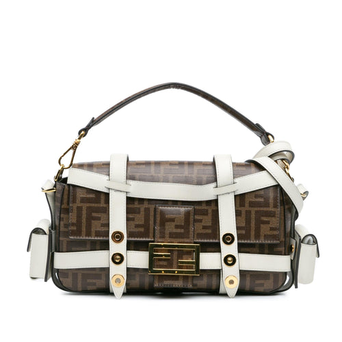 Fendi Zucca Glazed Fabric Cage Baguette Satchel (SHG-9B1AOo)