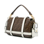 Fendi Zucca Glazed Fabric Cage Baguette Satchel (SHG-9B1AOo)