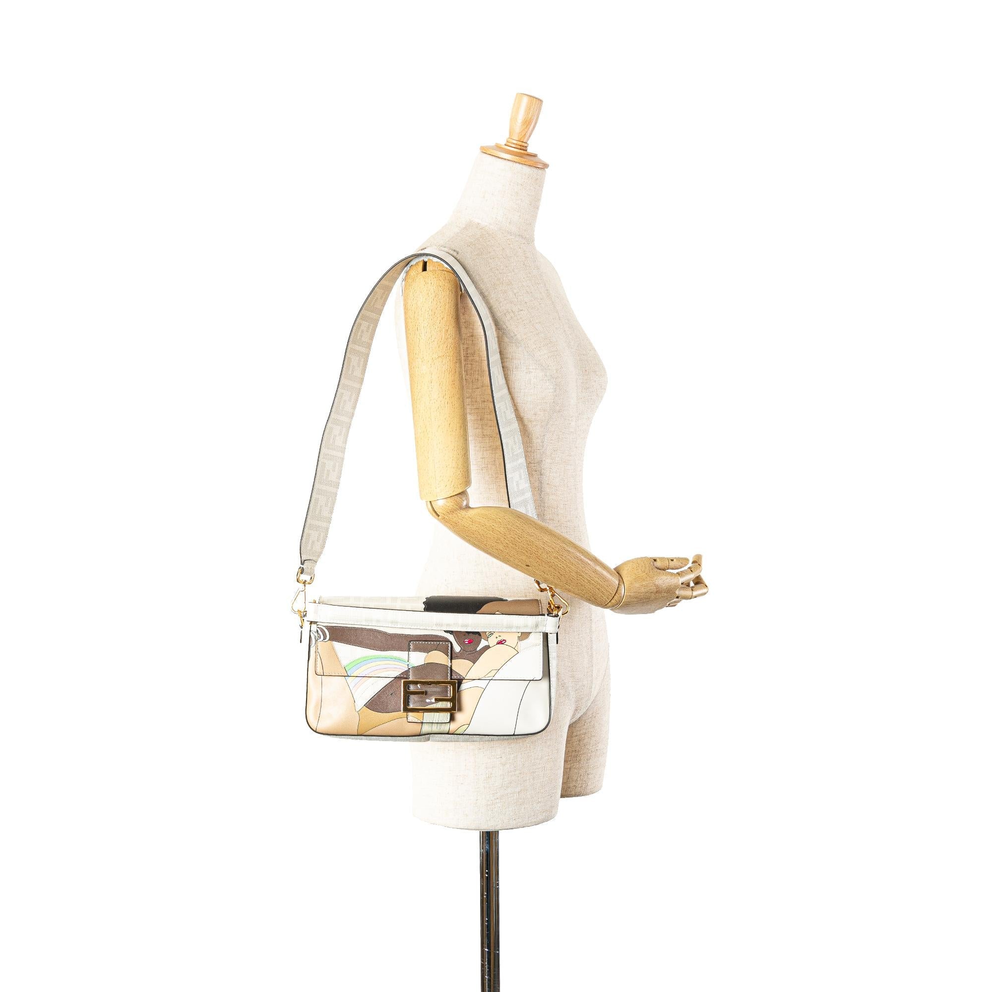 Fendi Zucca Graphic Print Coated Canvas Bikini Girls Baguette Satchel (SHG-c5yQoj)