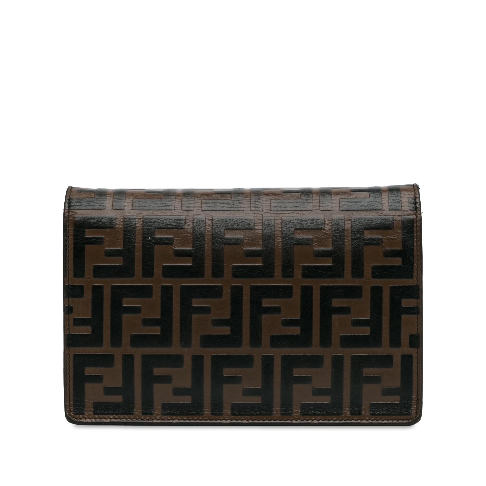 Fendi Zucca Kan I F Embossed Wallet on Chain (SHG-Du8lbp)