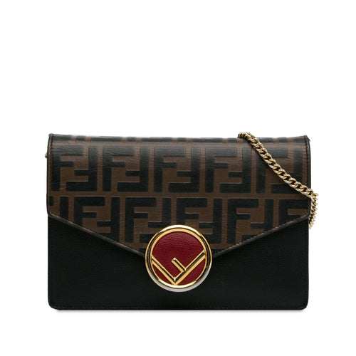 Fendi Zucca Kan I F Embossed Wallet on Chain (SHG-Du8lbp)