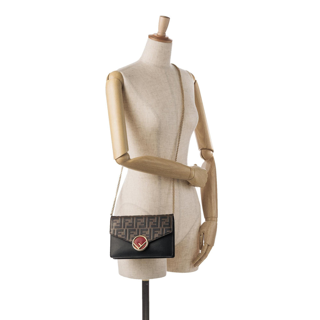 Fendi Zucca Kan I F Embossed Wallet on Chain (SHG-Du8lbp)