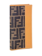 Fendi Zucca Leather Continental Long Check Book Cover Wallet Brown