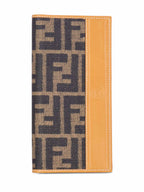 Fendi Zucca Leather Continental Long Check Book Cover Wallet Brown