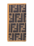 Fendi Zucca Leather Continental Long Check Book Cover Wallet Brown