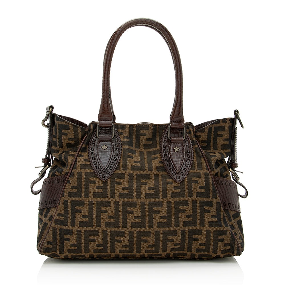 Fendi Zucca Leather Du Jour Small Tote (SHF-21714)