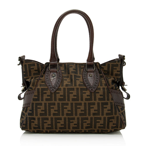 Fendi Zucca Leather Du Jour Small Tote (SHF-21714)