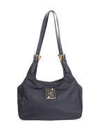 Fendi Zucca Logo Canvas Shoulder Bag Black