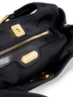 Fendi Zucca Logo Canvas Shoulder Bag Black