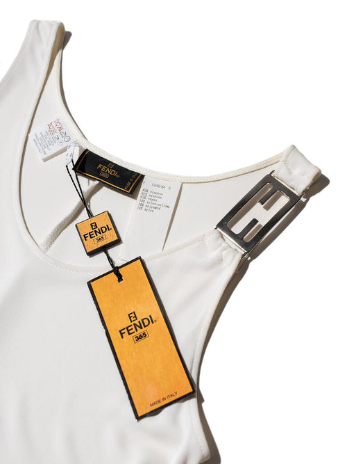 Fendi Zucca Logo Maxi Dress Ivory