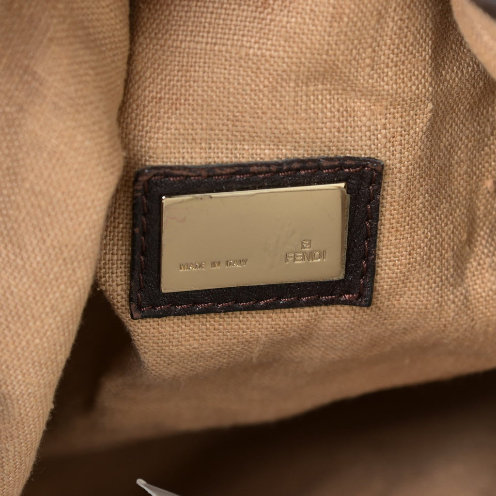 FENDI Zucca Nappa Tortoise Spy Tobacco Bag