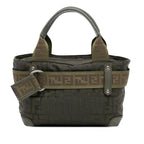Fendi Zucca Nylon Zip Code Handbag