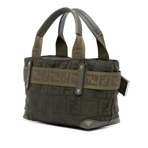 Fendi Zucca Nylon Zip Code Handbag