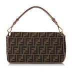 Fendi Zucca Paisley Embroidery Baguette (SHG-35412)