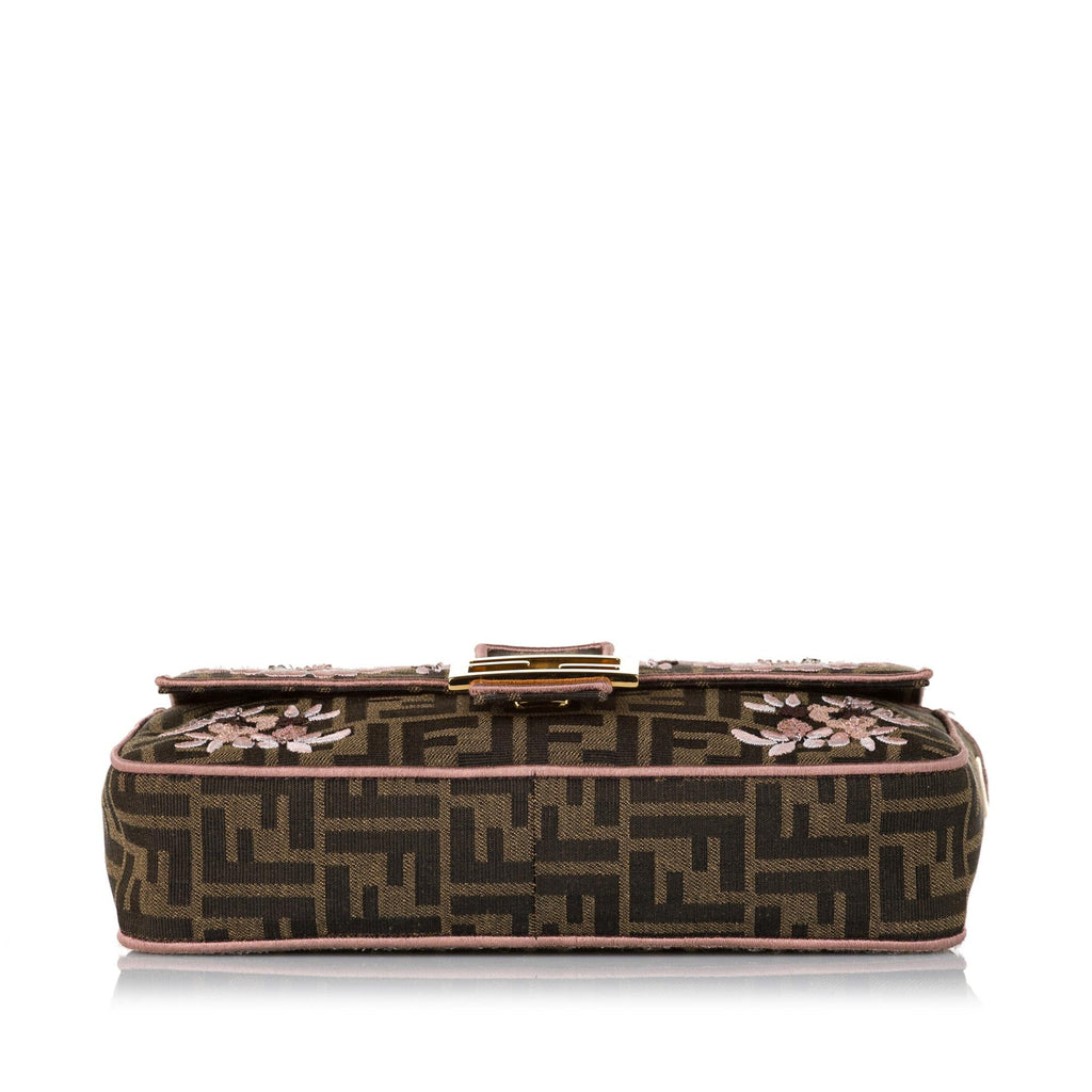 Fendi Zucca Paisley Embroidery Baguette (SHG-35412)