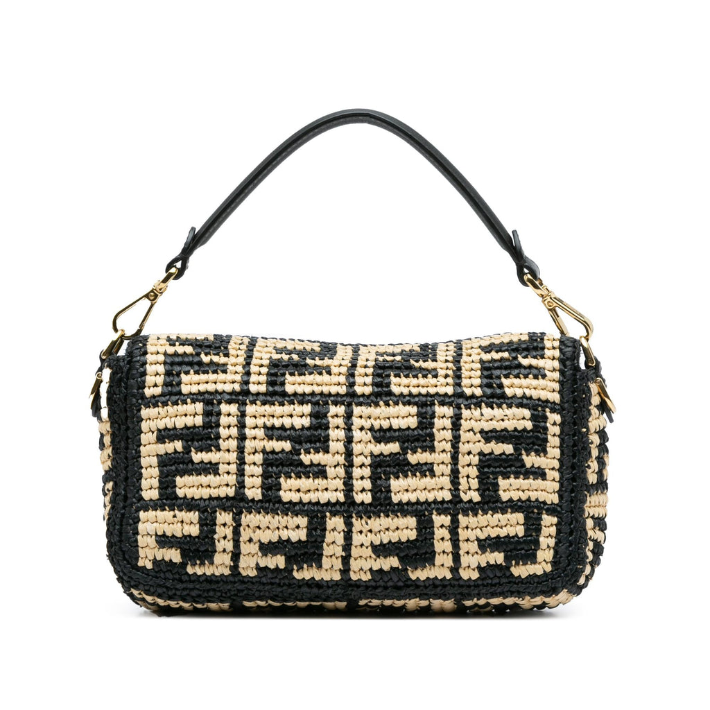 Fendi Zucca Raffia Baguette Satchel (SHG-nNJ0YF)