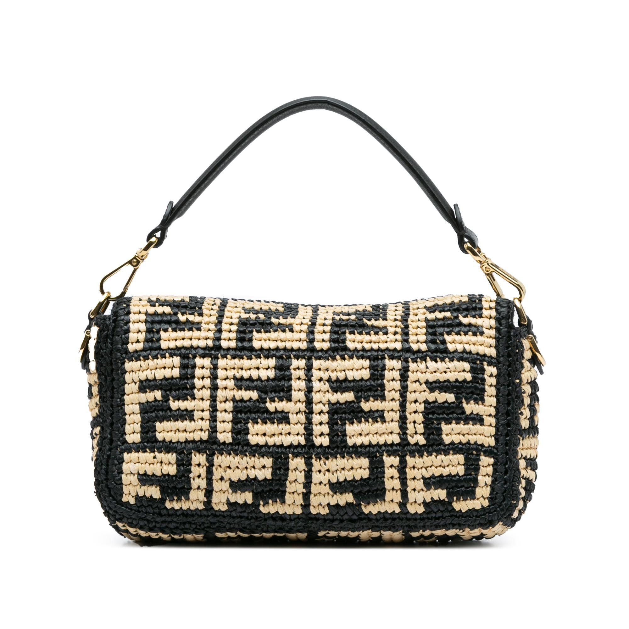Fendi Zucca Raffia Baguette Satchel (SHG-nNJ0YF)