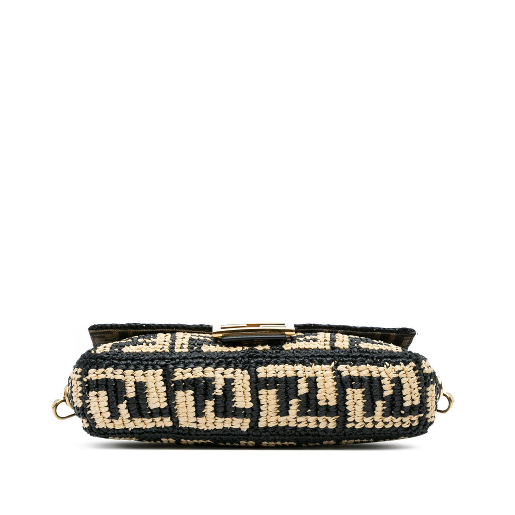 Fendi Zucca Raffia Baguette Satchel (SHG-nNJ0YF)