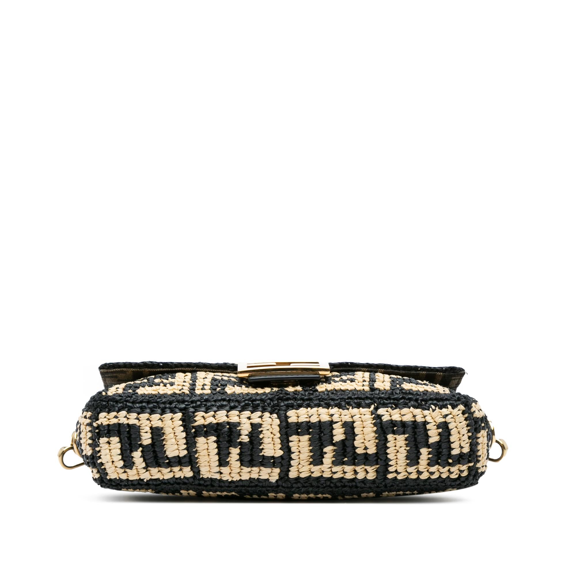 Fendi Zucca Raffia Baguette Satchel (SHG-nNJ0YF)