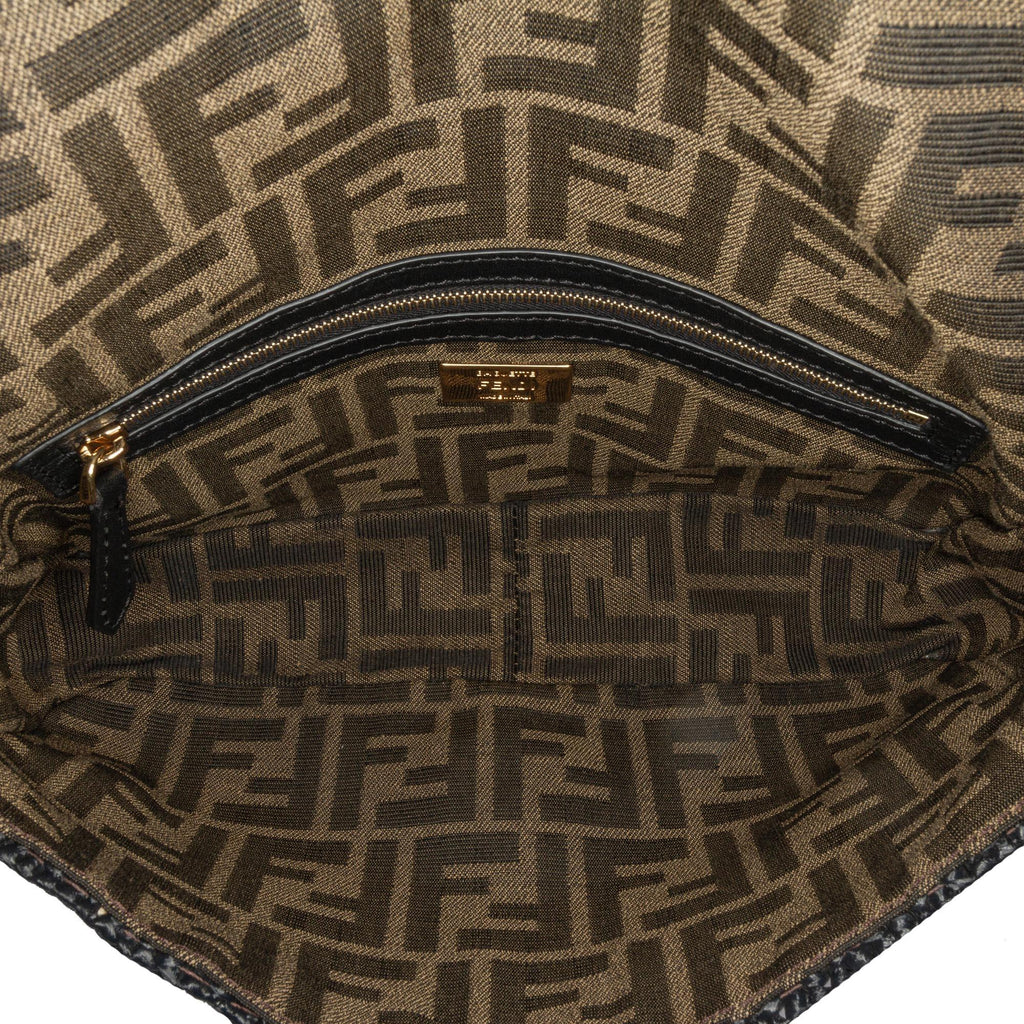 Fendi Zucca Raffia Baguette Satchel (SHG-nNJ0YF)