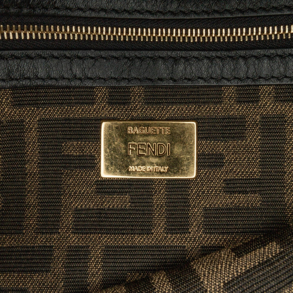 Fendi Zucca Raffia Baguette Satchel (SHG-nNJ0YF)