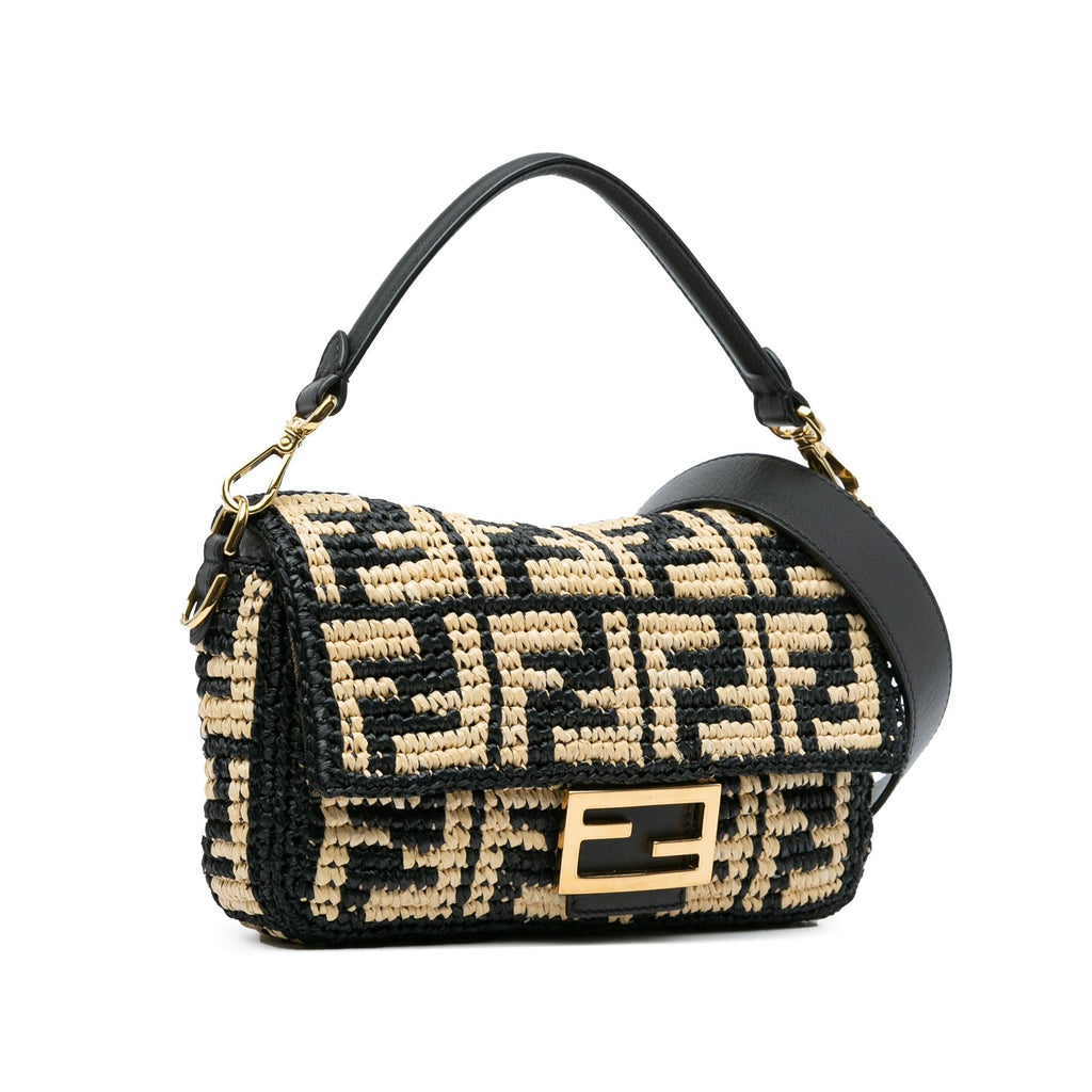 Fendi Zucca Raffia Baguette Satchel (SHG-nNJ0YF)